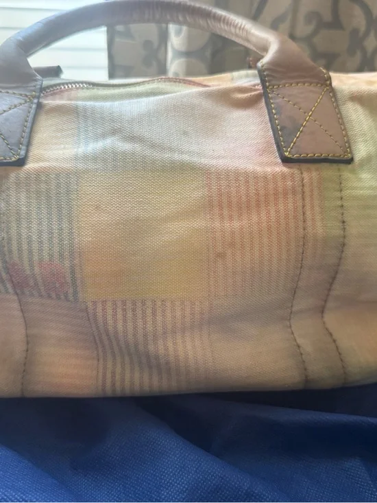 Y2K Dooney and Bourke PatchworkPastel Plaid Women's Handbag with Leather Handles - Picture 5 of 16